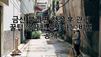 ✨ 금산 부리면 청소 후 관리 꿀팁🍯: 깔끔함 유지하는 비법 공개!