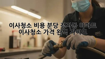이사청소 비용: 분당 정자동 아파트 이사청소 가격 완벽 가이드
